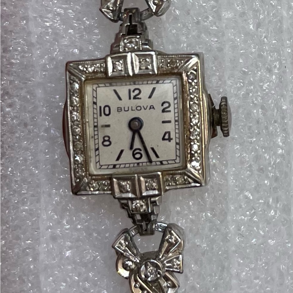 Vintage white gold diamond watch